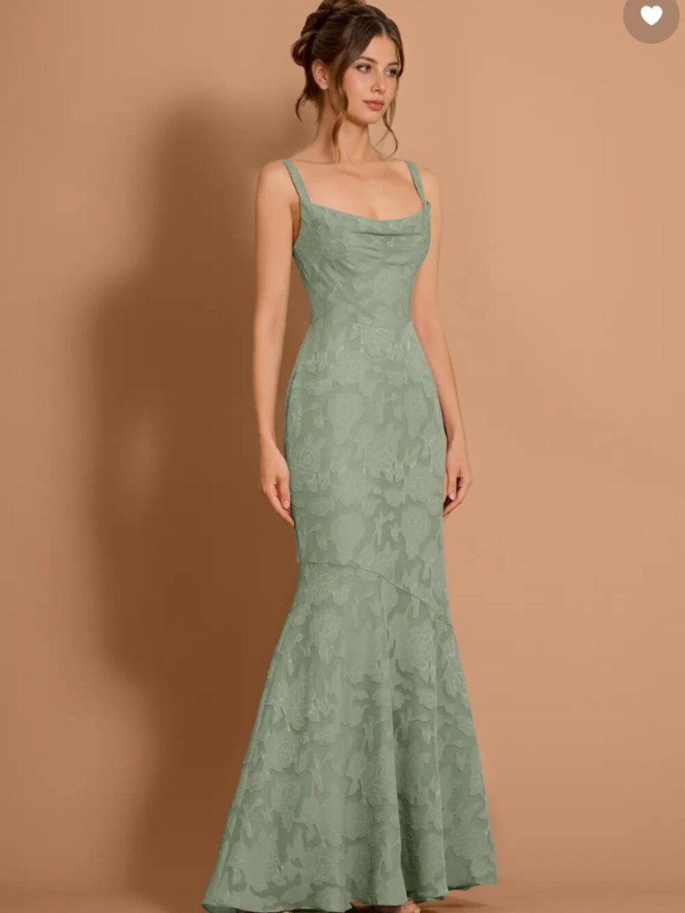 Azazie Aubrey Pistachio Maxi Dress